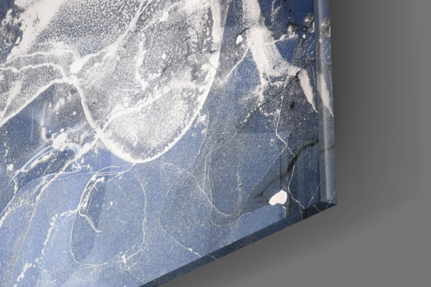 Sapphire Marble Alcohol Ink Glass Wall Art