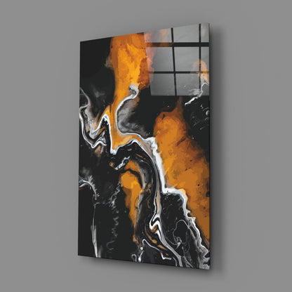 Amber Marble Alcohol Ink Glass Wall Art