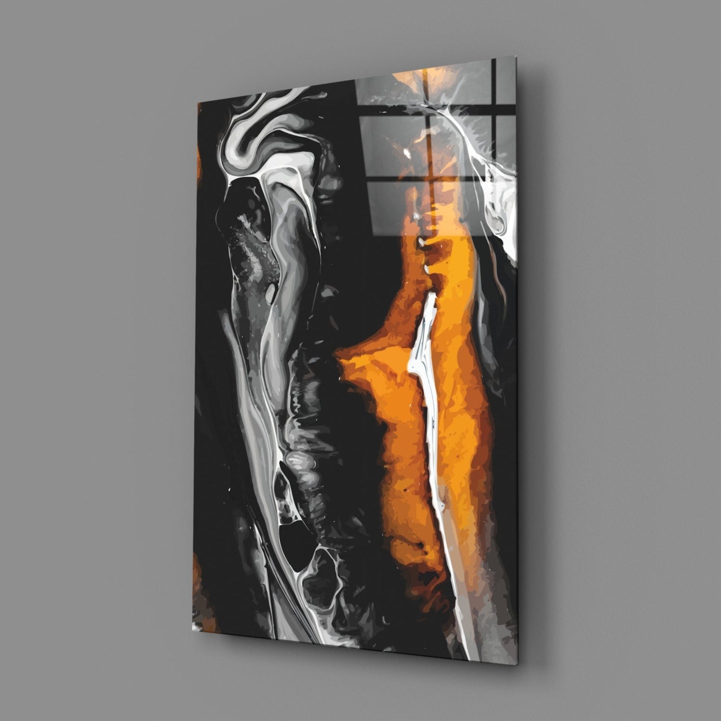 Bronze Ribbon Alcohol Ink Glass Wall Art