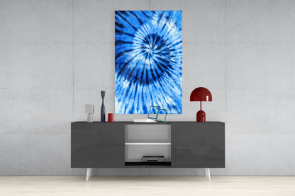 Blue Tie Dye Glass Wall Art