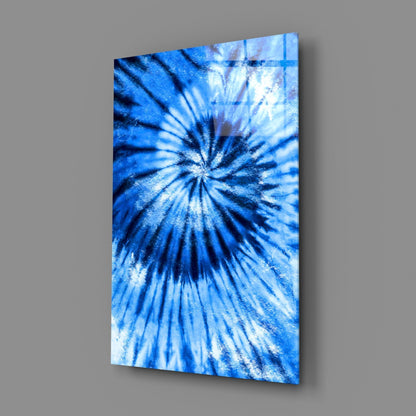 Blue Tie Dye Glass Wall Art