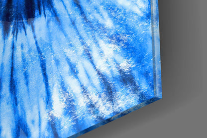 Blue Tie Dye Glass Wall Art