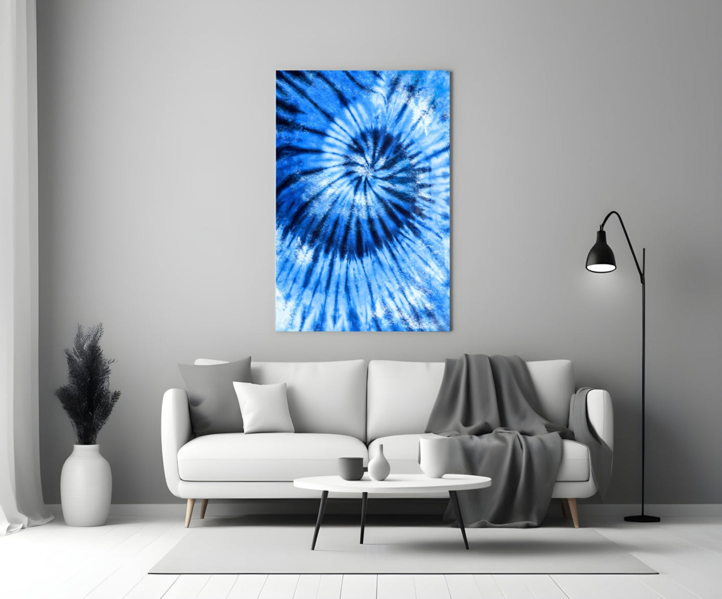 Blue Tie Dye Glass Wall Art