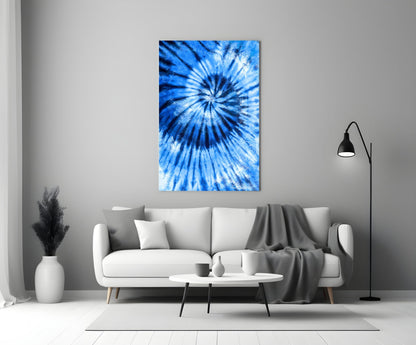 Blue Tie Dye Glass Wall Art