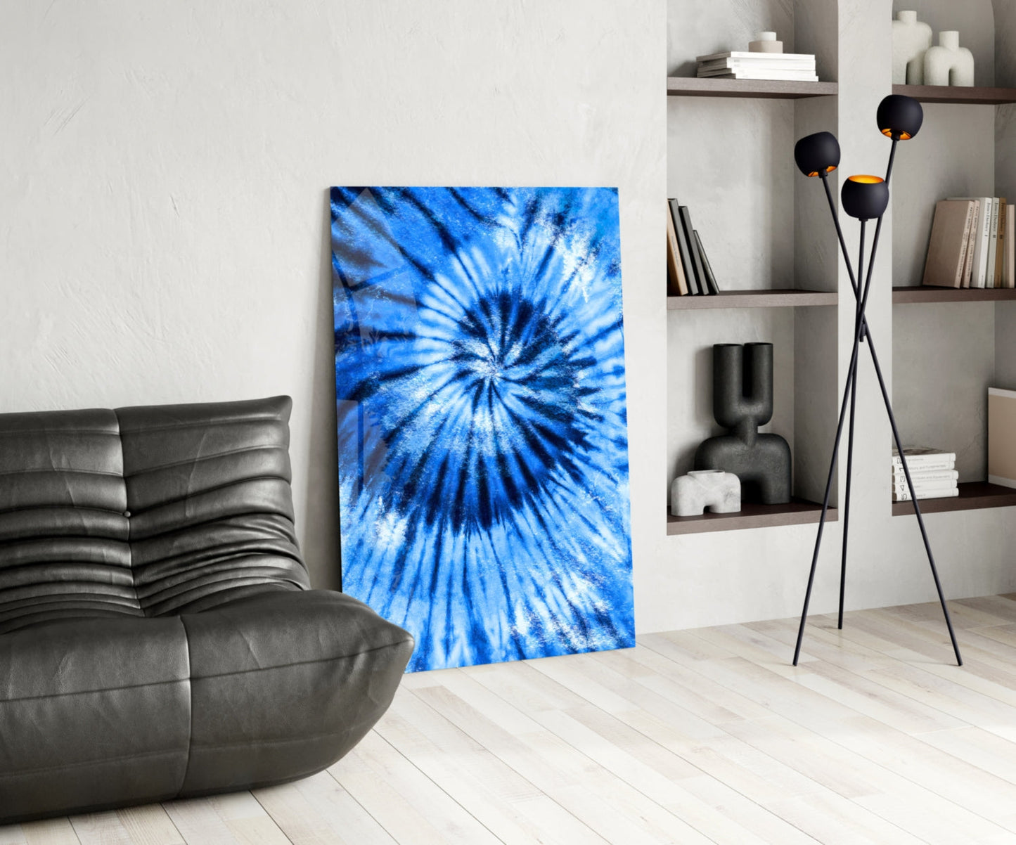 Blue Tie Dye Glass Wall Art