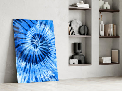 Blue Tie Dye Glass Wall Art