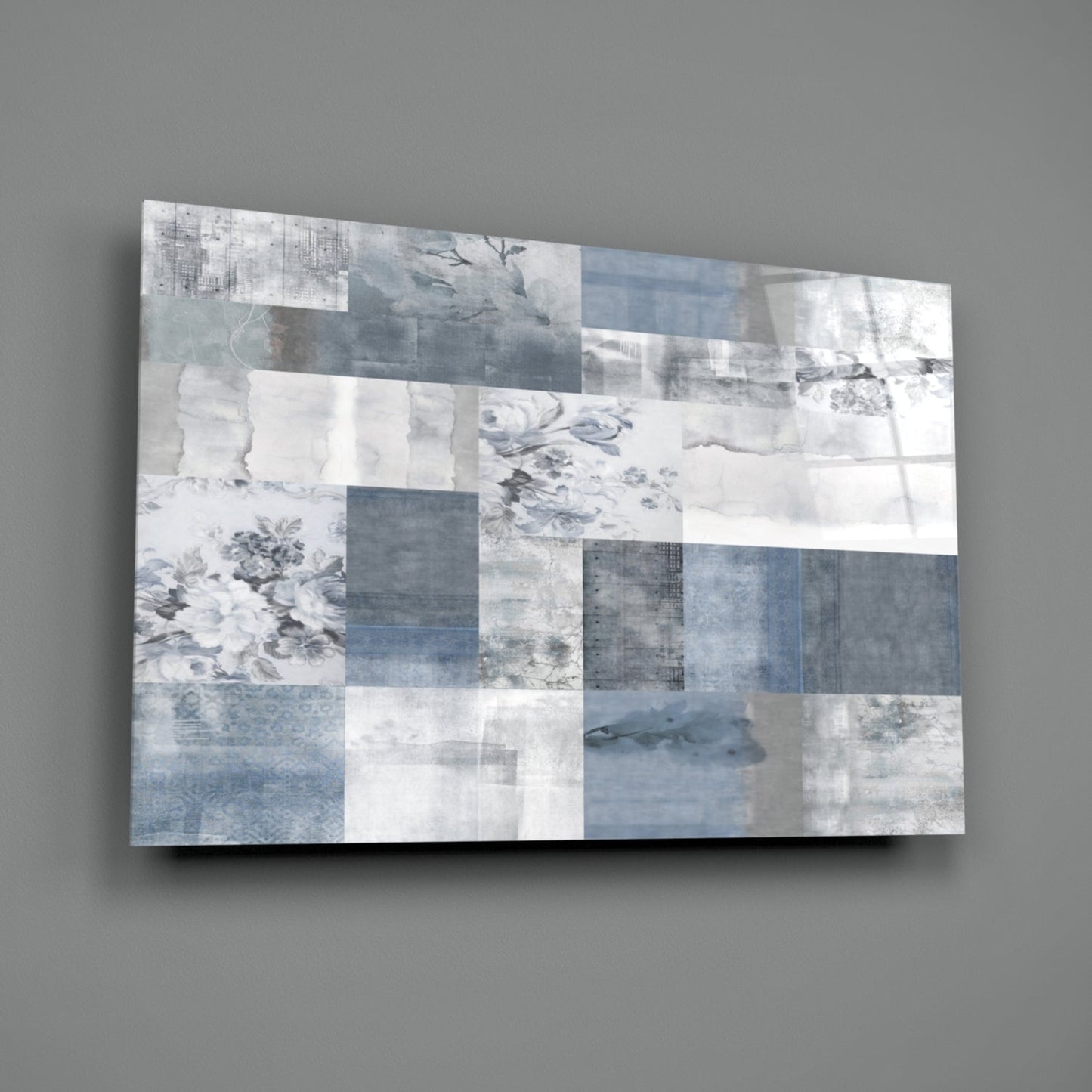 Soft Patchwork Abstract Glass Wall Art