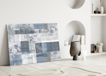 Soft Patchwork Abstract Glass Wall Art