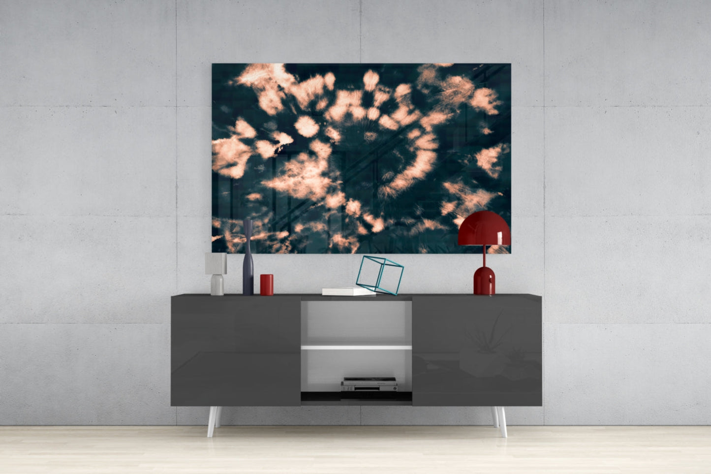 Coral Bloom Abstract Glass Wall Art