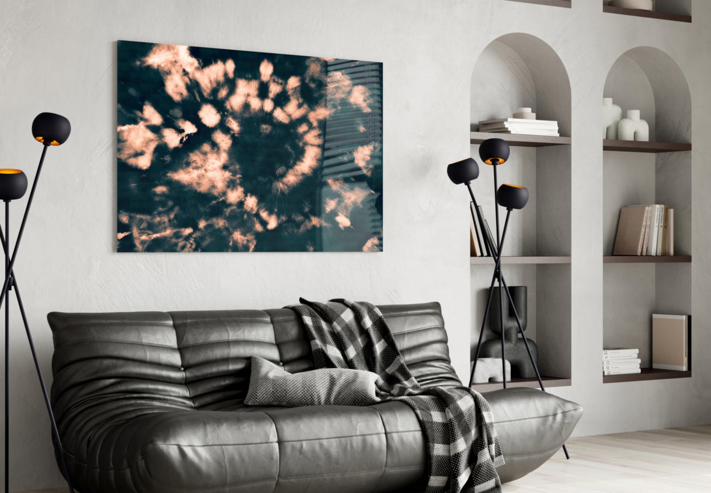 Coral Bloom Abstract Glass Wall Art