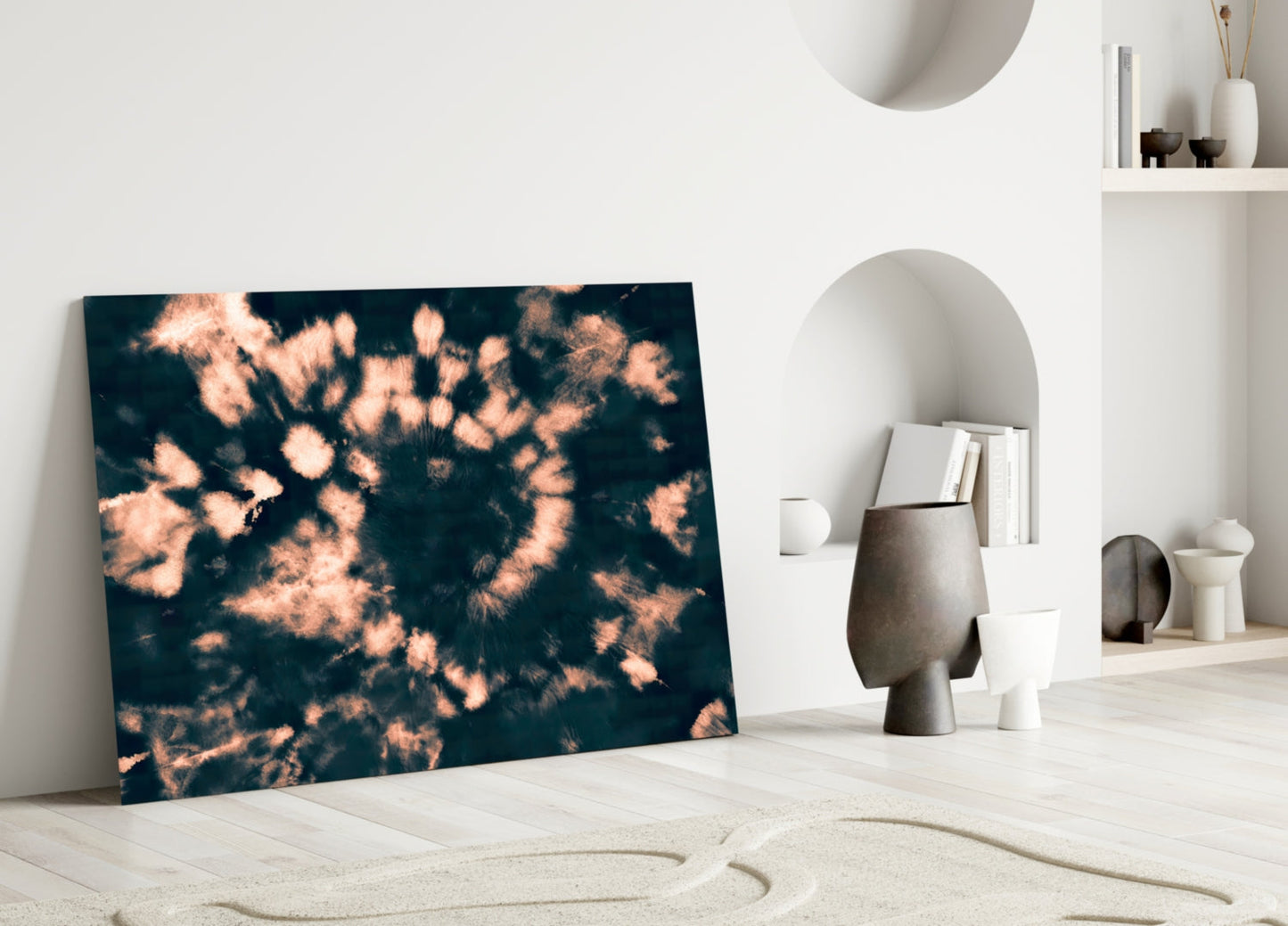 Coral Bloom Abstract Glass Wall Art
