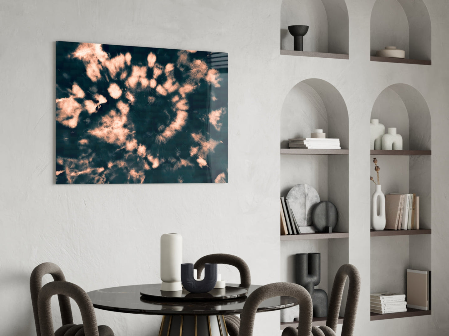 Coral Bloom Abstract Glass Wall Art