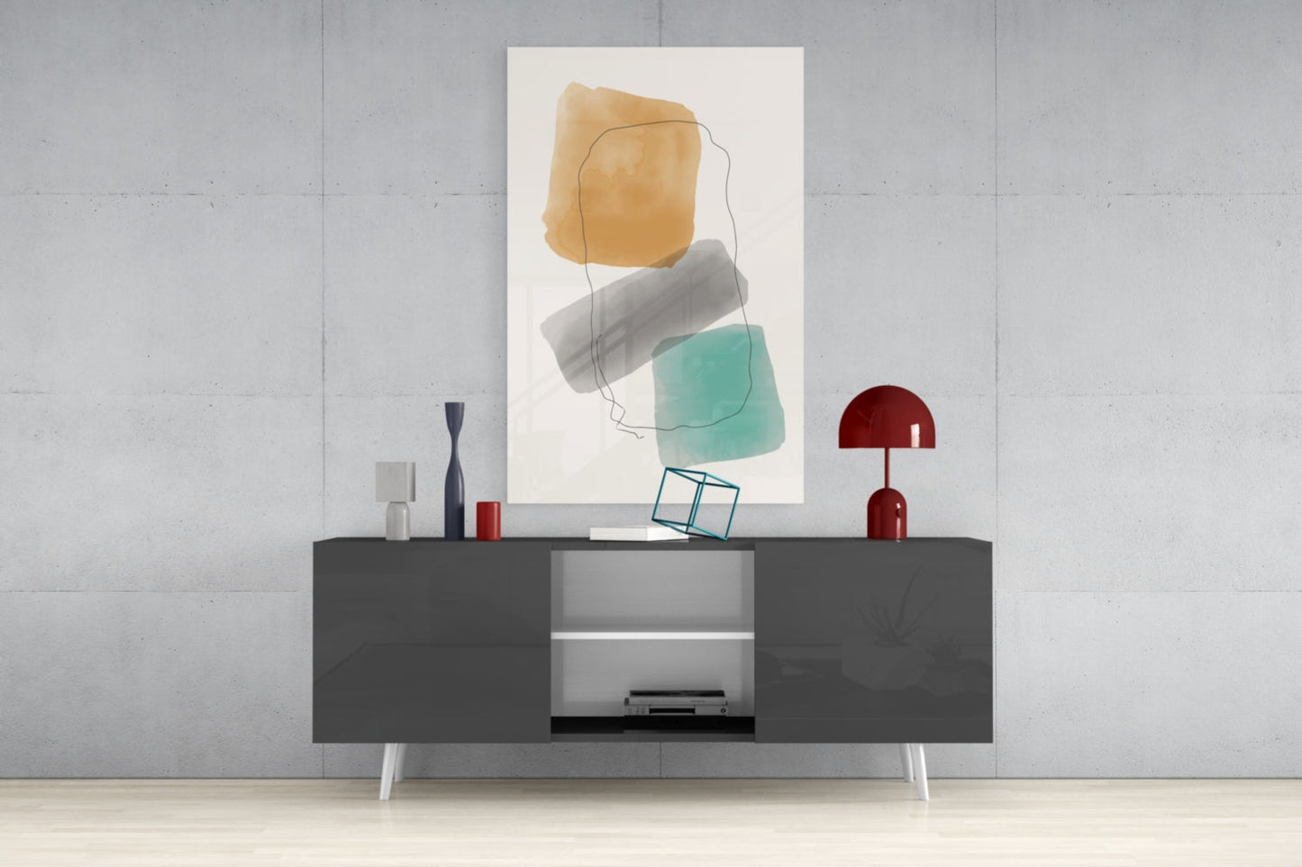 Soft Trio Glass Wall Art