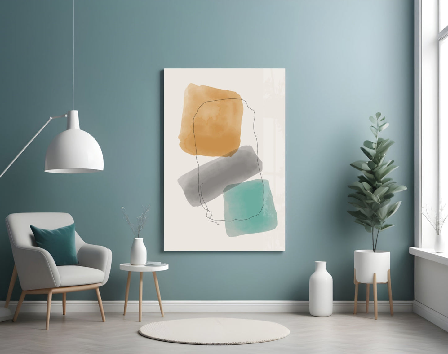 Soft Trio Glass Wall Art