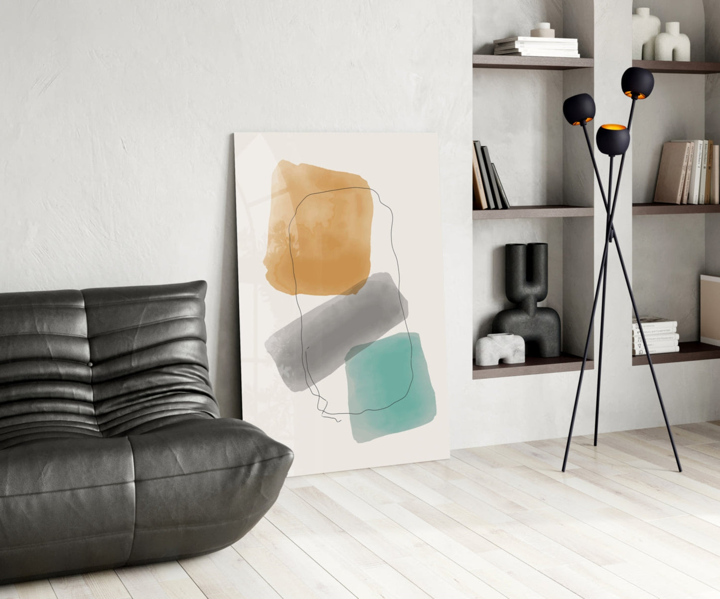 Soft Trio Glass Wall Art