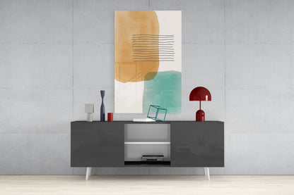 Striped Blocks Glass Wall Art