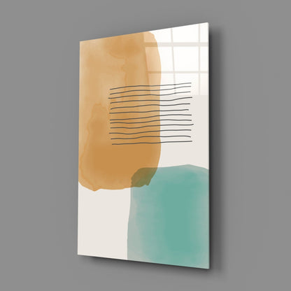 Striped Blocks Glass Wall Art