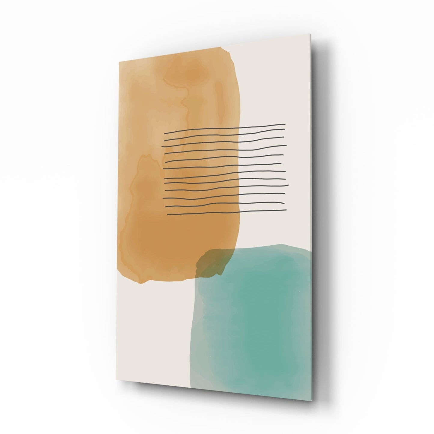 Striped Blocks Glass Wall Art