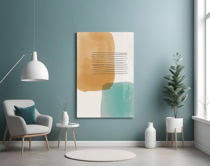 Striped Blocks Glass Wall Art