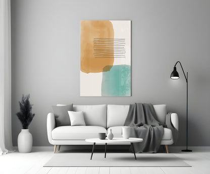 Striped Blocks Glass Wall Art