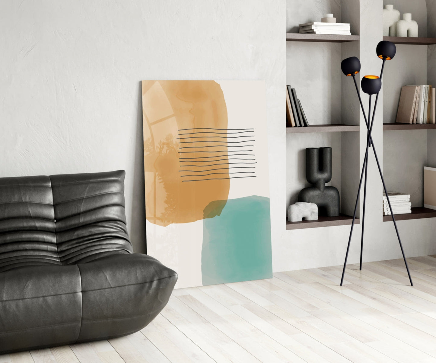 Striped Blocks Glass Wall Art