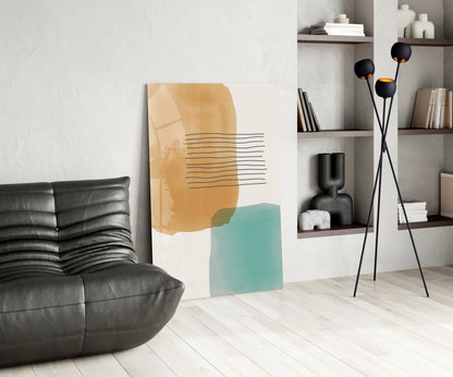 Striped Blocks Glass Wall Art