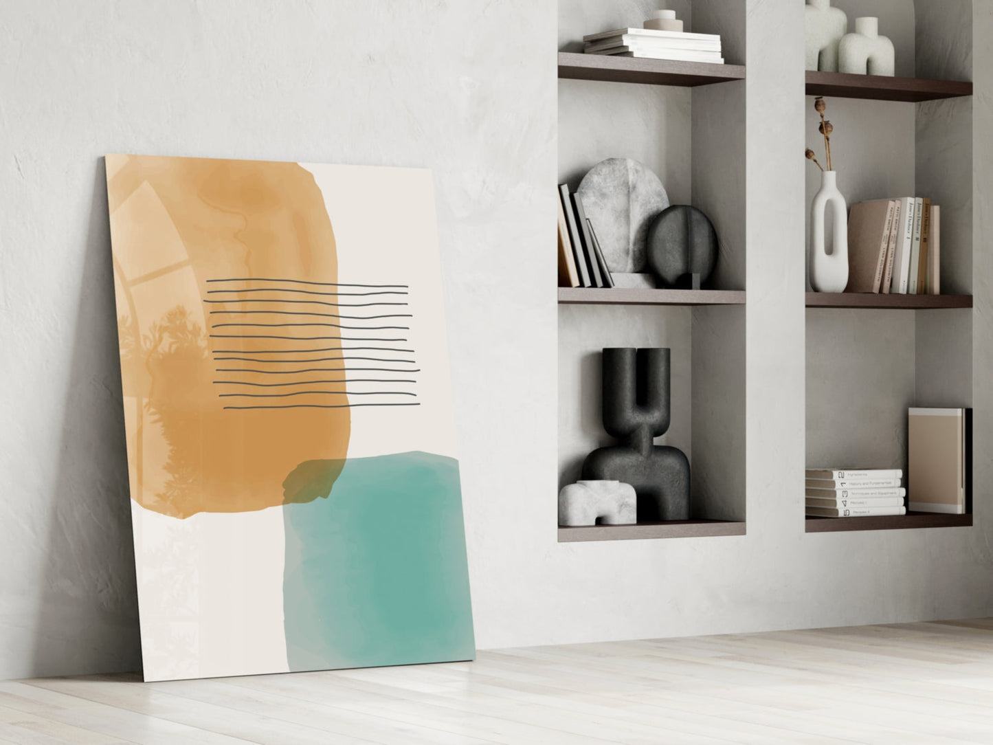 Striped Blocks Glass Wall Art