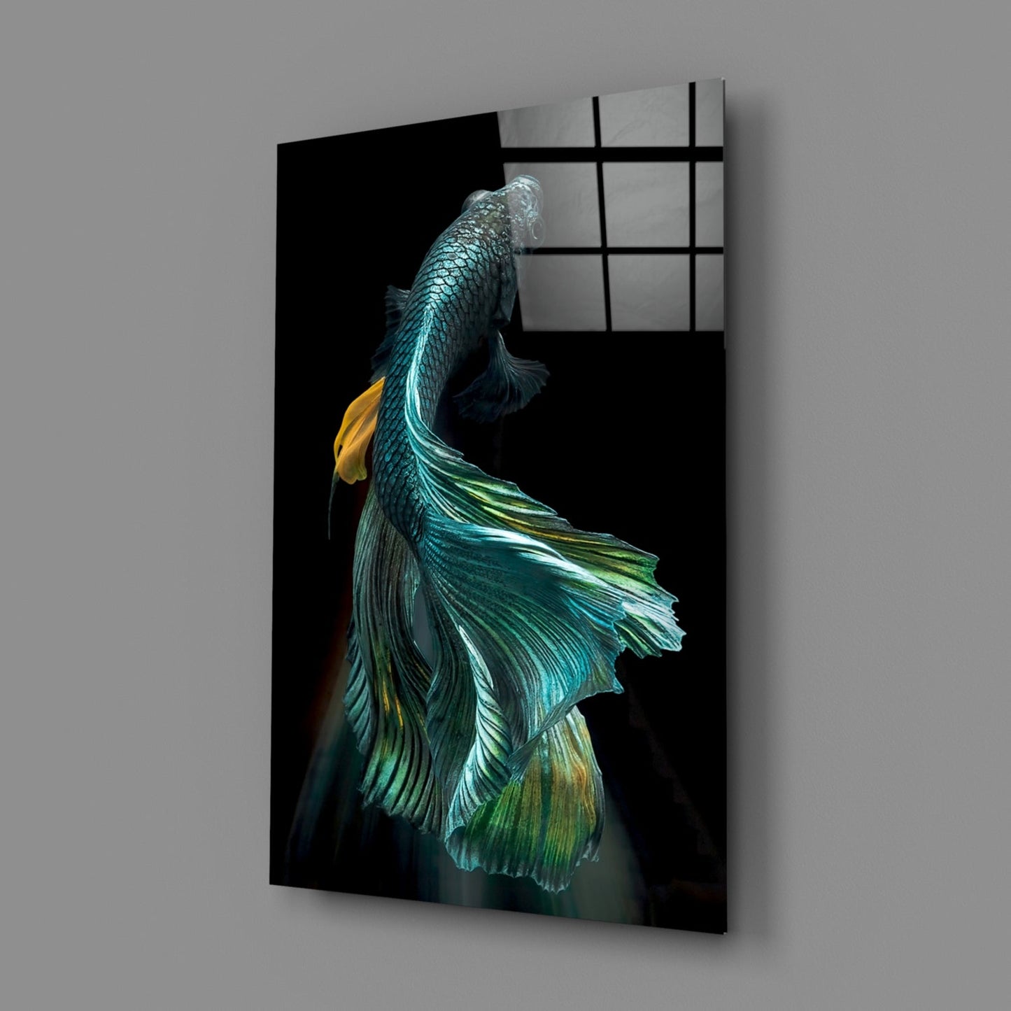 Betta Fish Glass Wall Art Aquatic Print