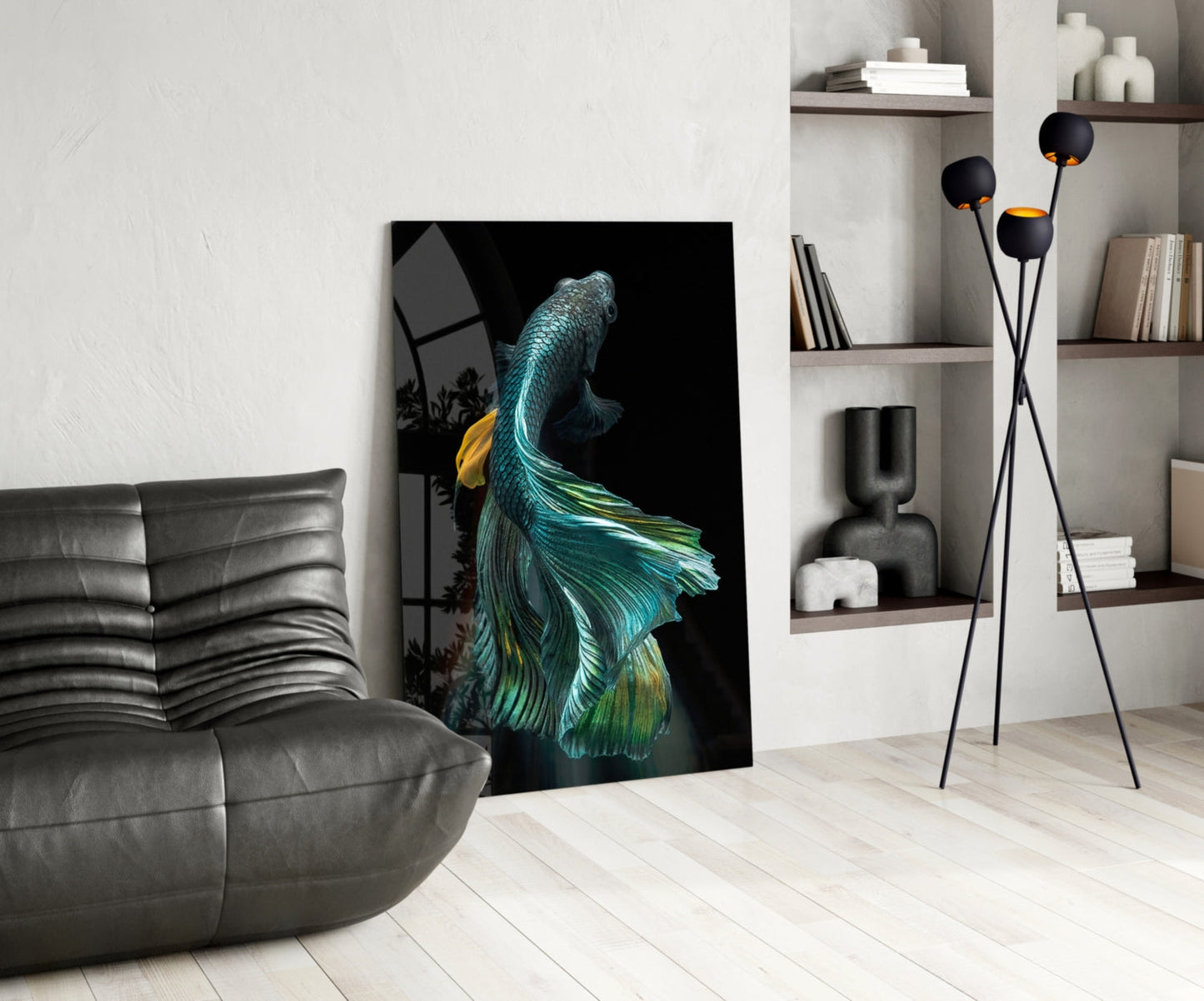 Betta Fish Glass Wall Art Aquatic Print