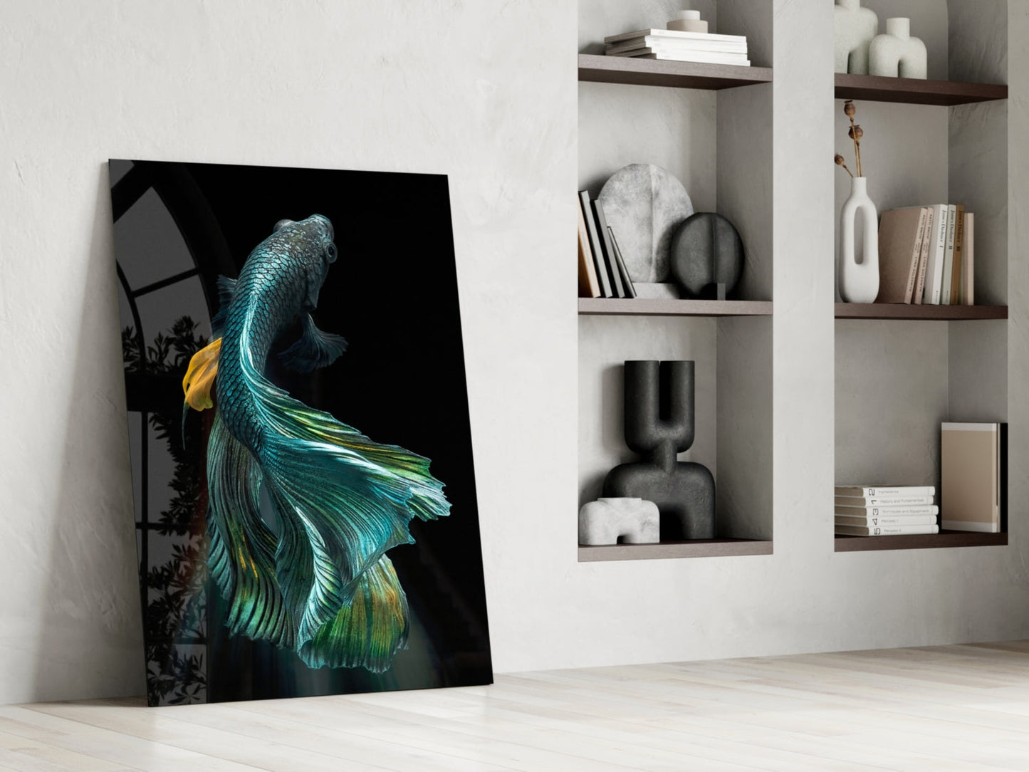 Betta Fish Glass Wall Art Aquatic Print
