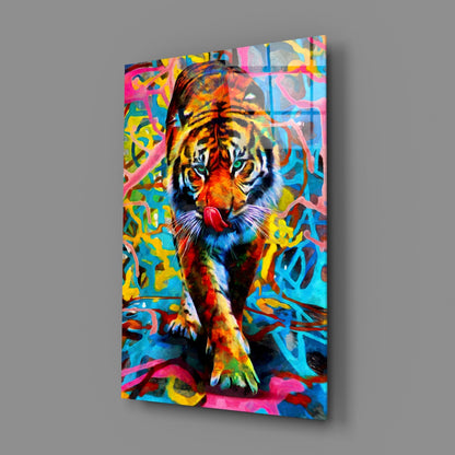 Graffiti Tiger Glass Wall Art