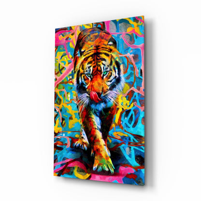 Graffiti Tiger Glass Wall Art