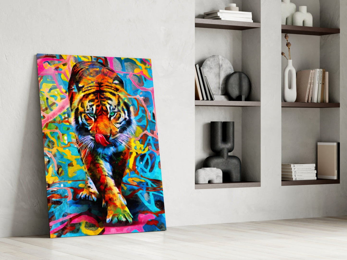 Graffiti Tiger Glass Wall Art