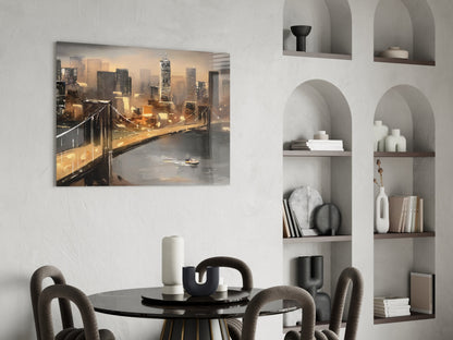 New York Bridge Glass Wall Art