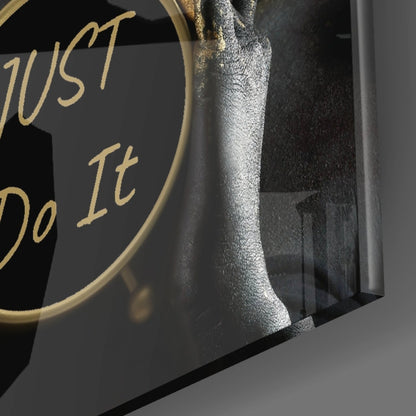 Just Do It Gold Glass Wall Art