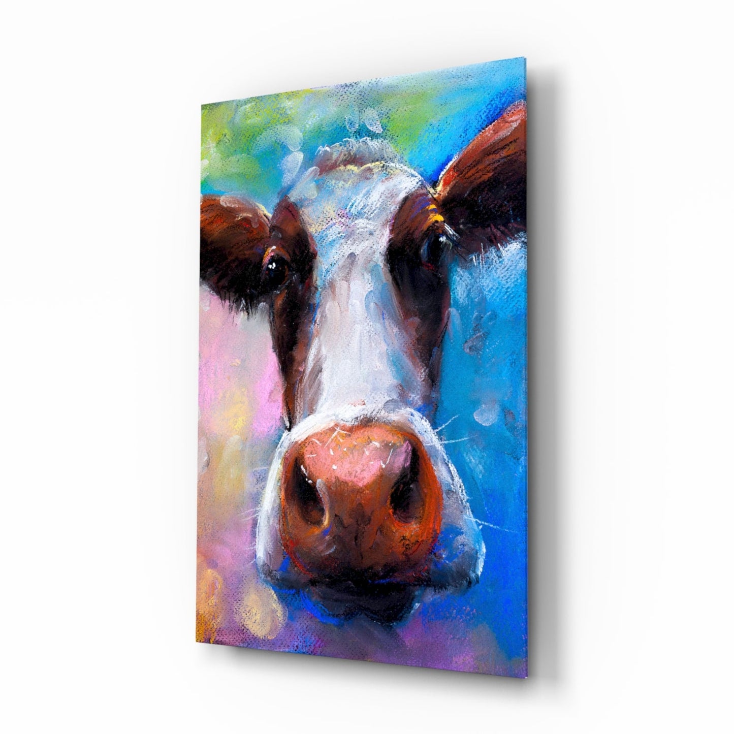 Painted Cow Pop Art Glass Wall Art