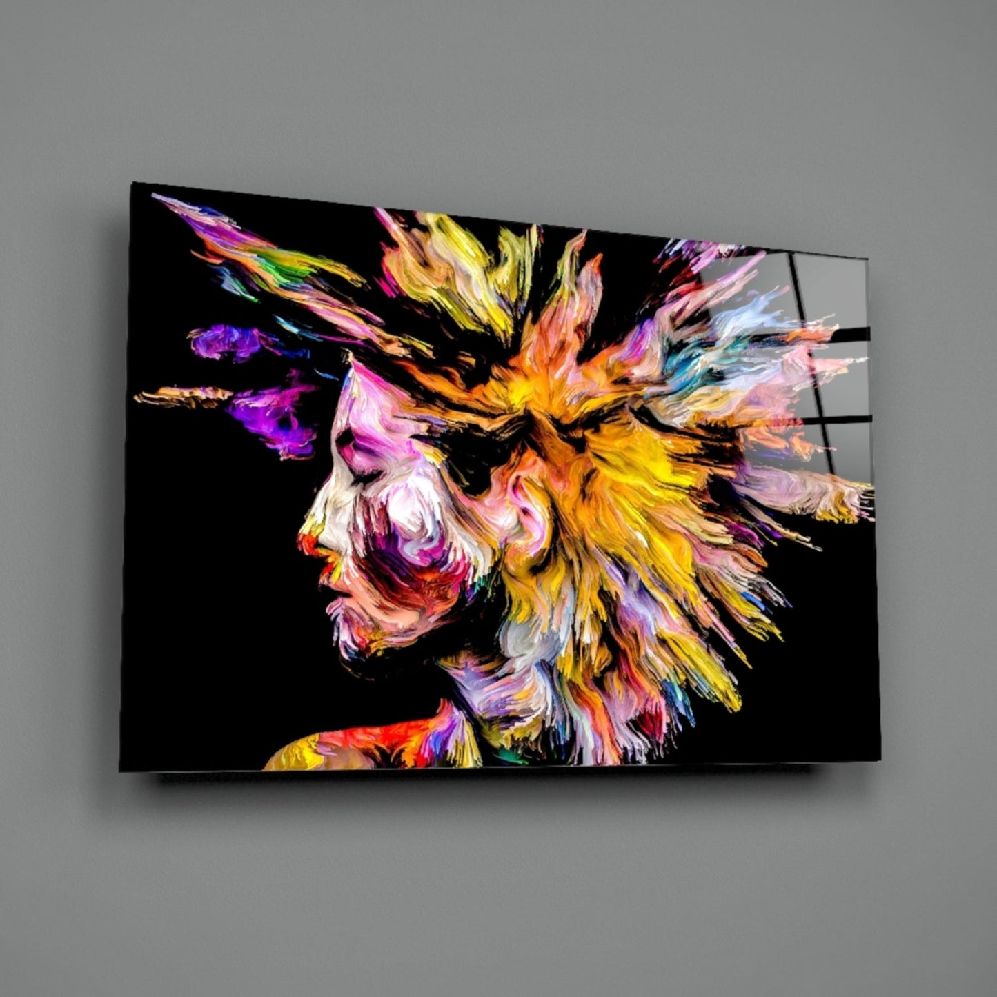 Color Splash Portrait Glass Wall Art