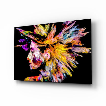 Color Splash Portrait Glass Wall Art