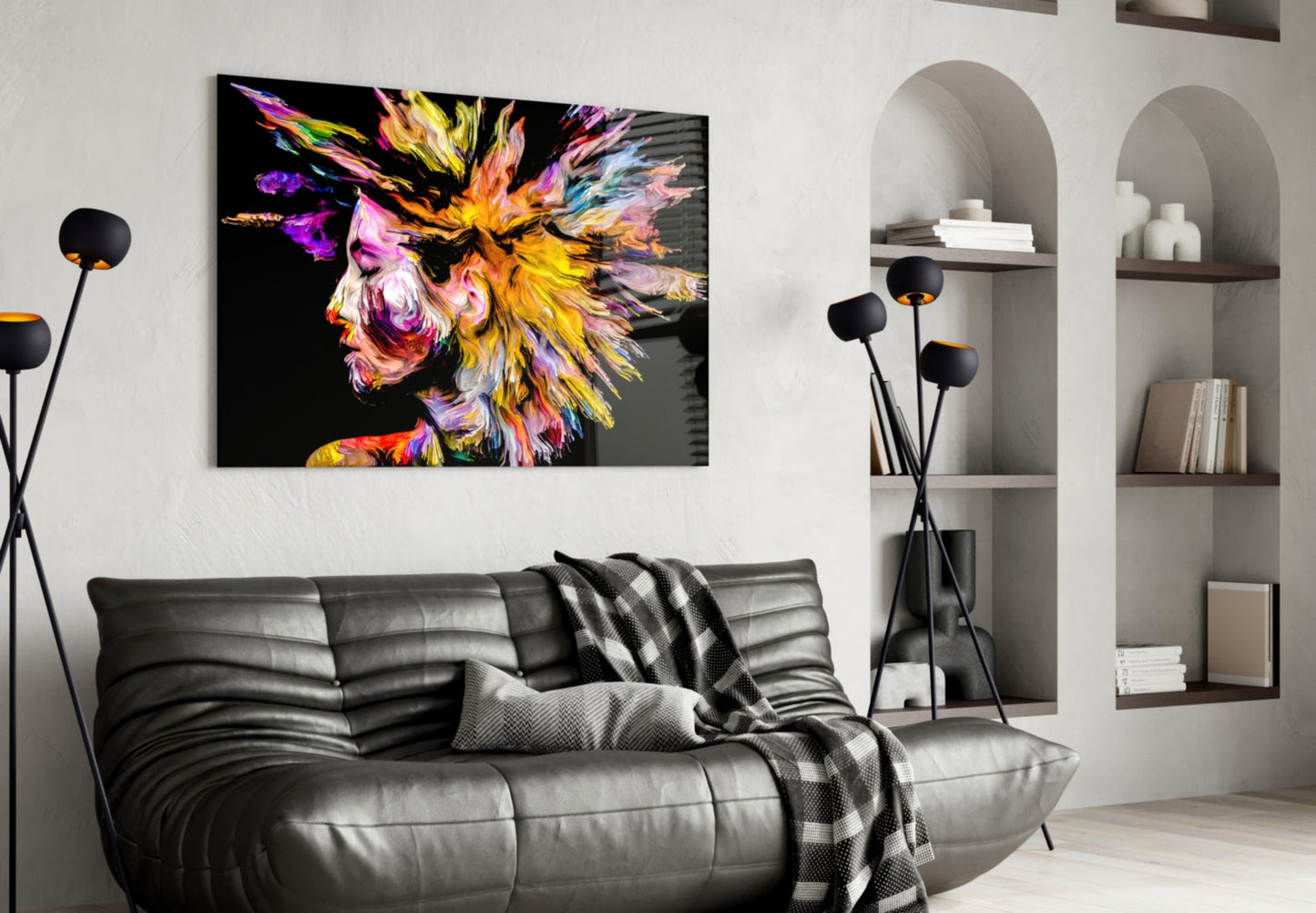 Color Splash Portrait Glass Wall Art