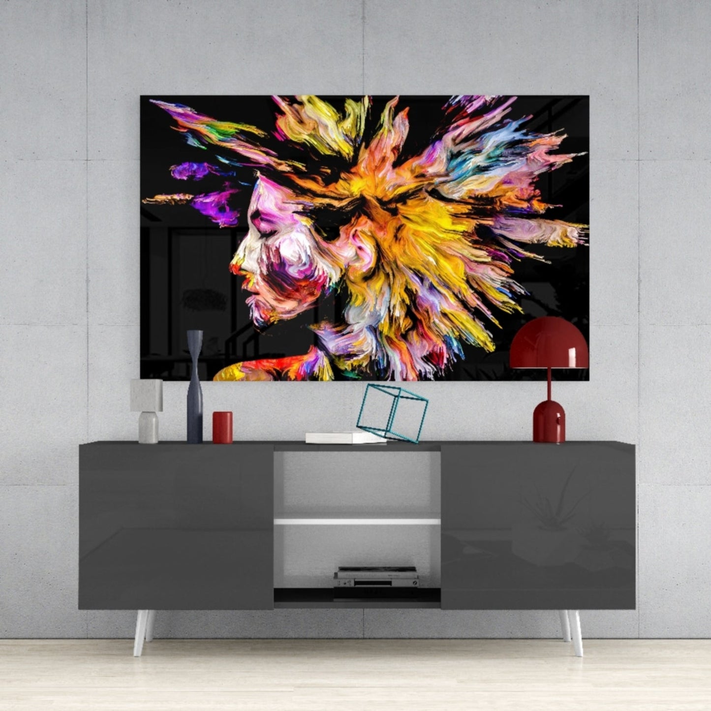 Color Splash Portrait Glass Wall Art