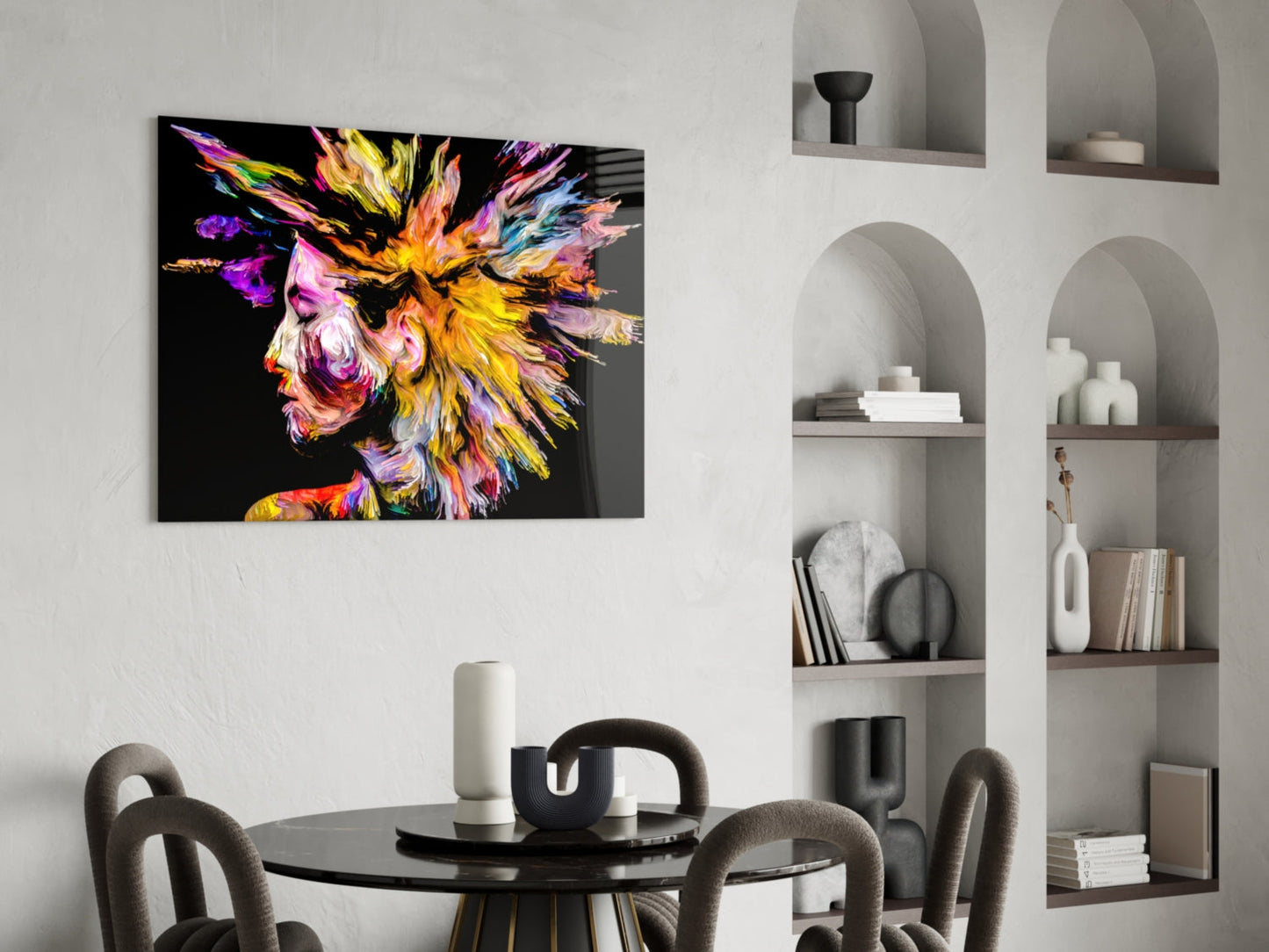 Color Splash Portrait Glass Wall Art