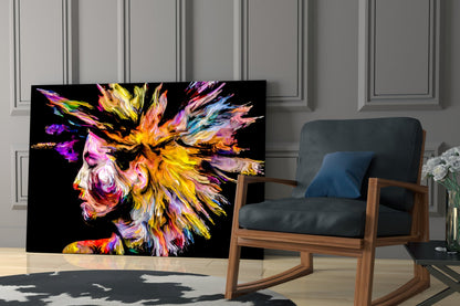 Color Splash Portrait Glass Wall Art
