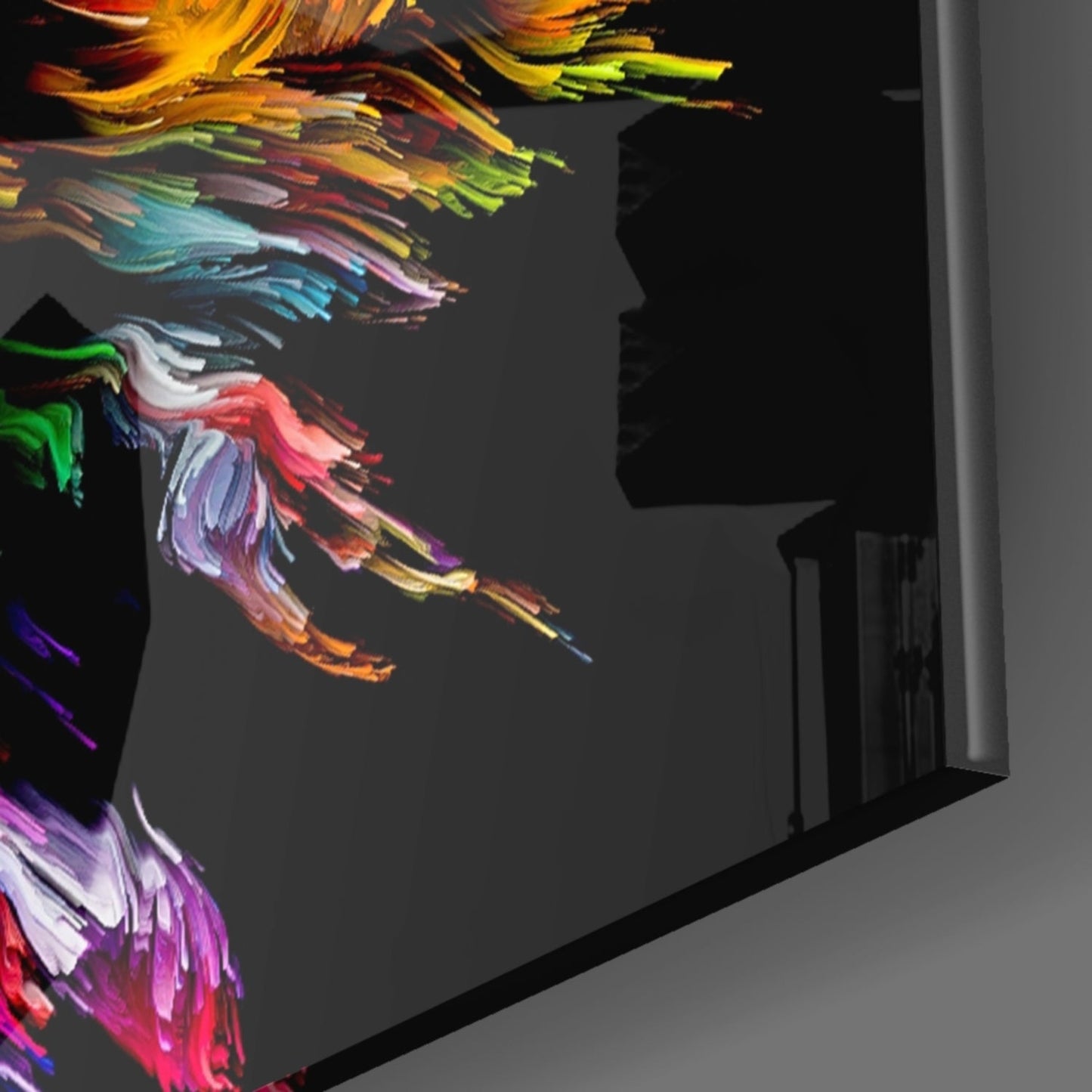 Golden Yellow Vivid Mind Profile Glass Wall Art