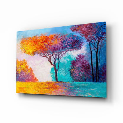 Autumn Pines Glass Wall Art