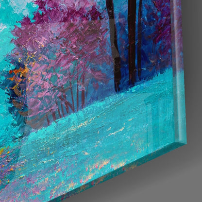 Autumn Pines Glass Wall Art