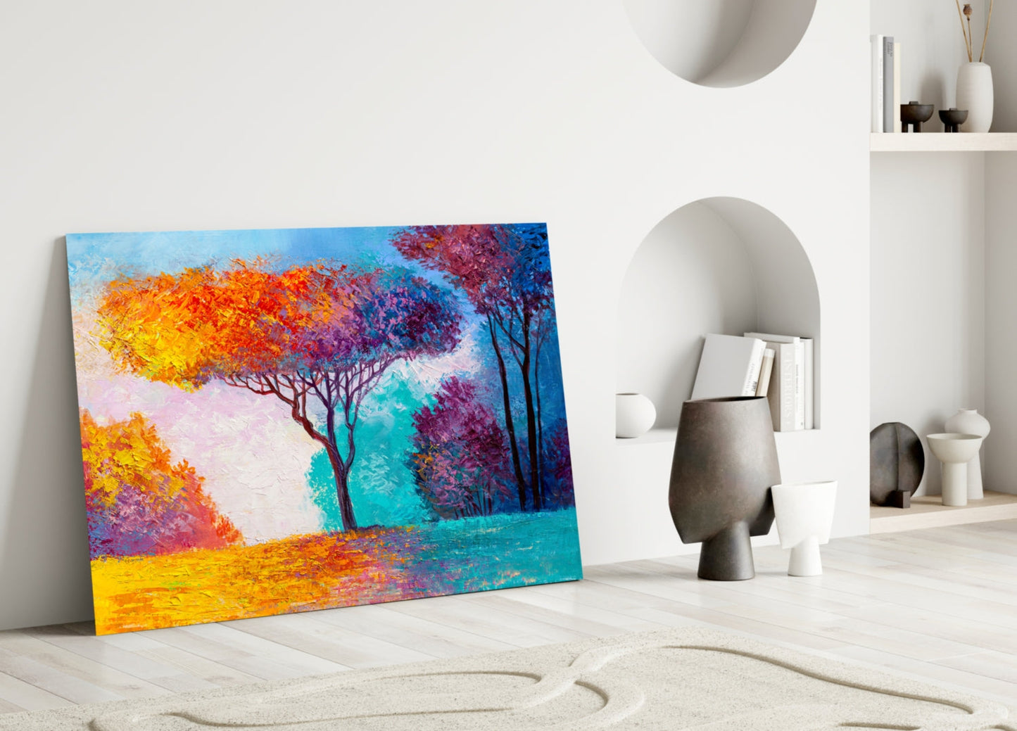 Autumn Pines Glass Wall Art