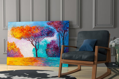 Autumn Pines Glass Wall Art