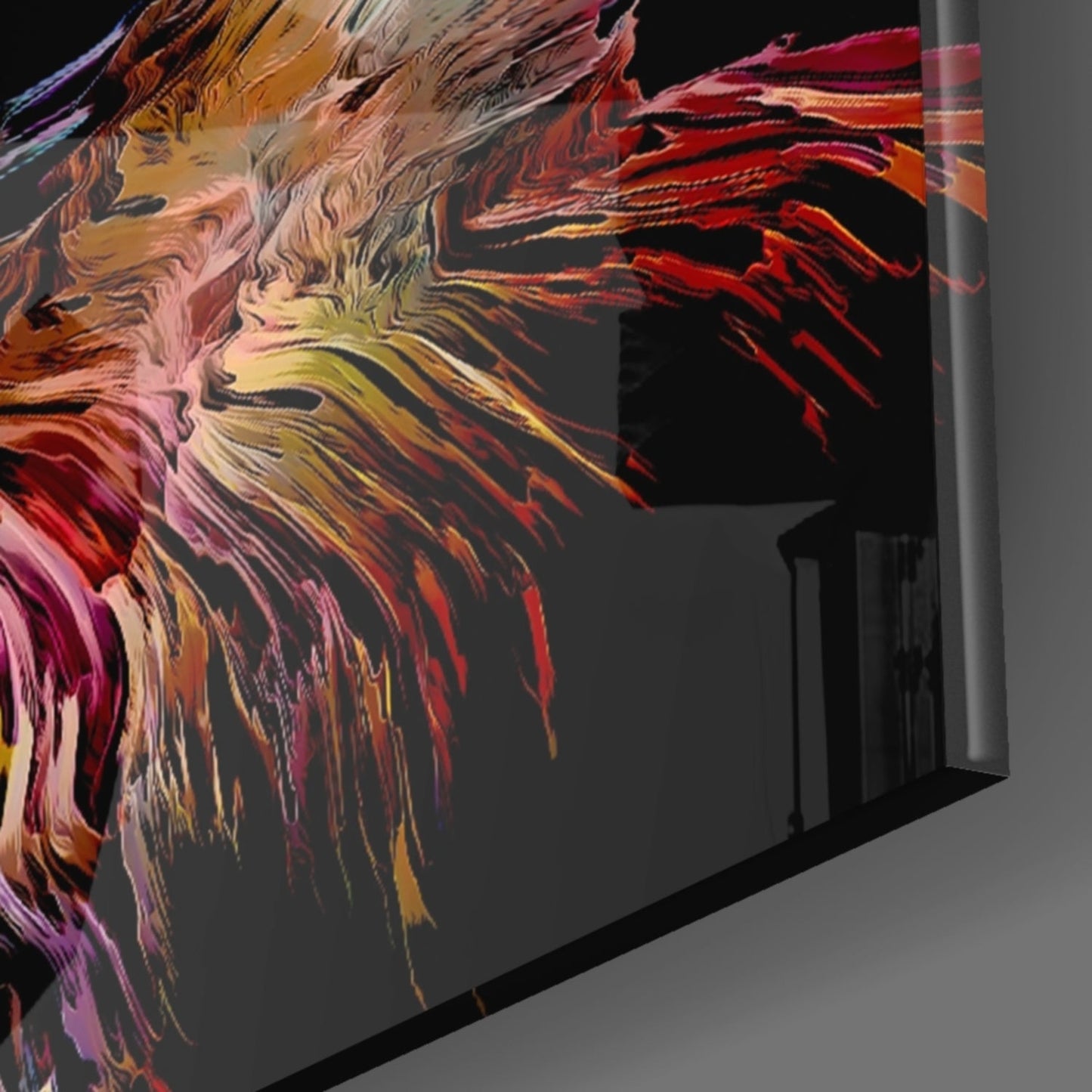 Veiled Mind Neon Portrait Glass Wall Art