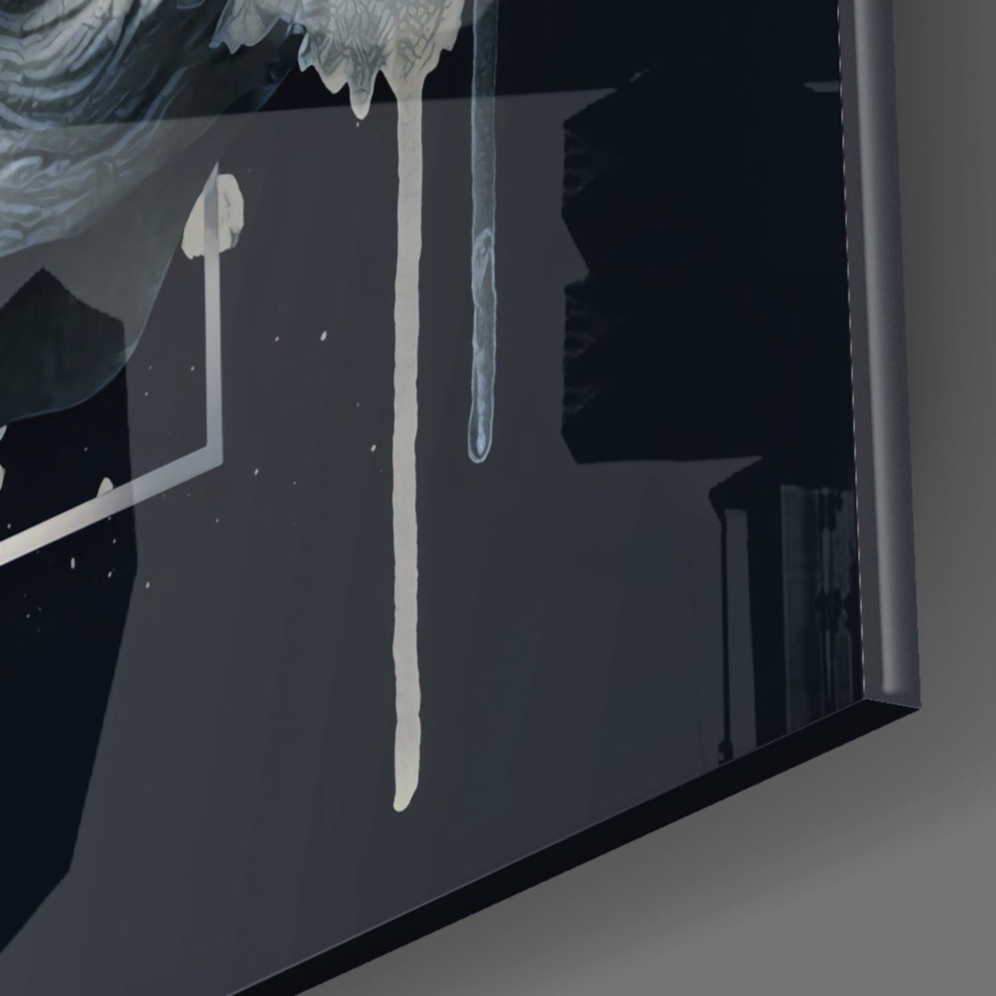 Gilded Poseidon Bust Glass Wall Art