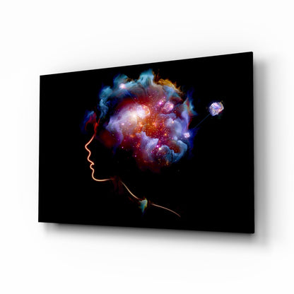 Cosmic Mind Silhouette Glass Wall Art